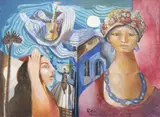 Duas Mulatas by Di Cavalcanti, 1975, óleo sobre tela, offered Aug 2017
