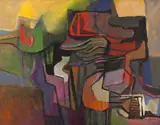 Roberto Burle Marx, Composição Abstrata, 1984, óleo sobre tela