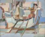 Barco by Maria Leontina da Costa, 1957, óleo sobre tela, offered Aug 2017