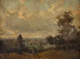 Paisagem by Dario Mecatti, óleo sobre tela, offered Aug 2017