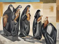 Marrocos Mulheres em Preto by John Graz, 1978, óleo sobre tela, offered Jun 2017