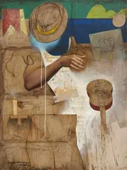 Chorinho by Sérgio Ferro, 1990, acrílica sobre tela, offered Jun 2017