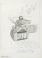 Candido Portinari, Árabe no Arado, 1956, grafite sobre papel