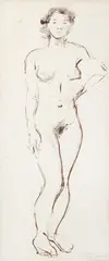 Candido Portinari, Nú de Mulher, 1940, monotipia sobre papel