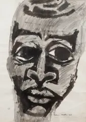 Pelé by Aldemir Martins, 1965, nanquim sobre papel, offered Jun 2017