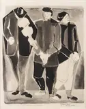 Clóvis Graciano, 3 Musicos, 1949, aquarela sobre papel