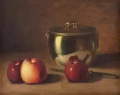 Panela com 3 Maçãs by Clodomiro Amazonas, 1937, óleo sobre tela, offered Jun 2017