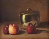 Clodomiro Amazonas, Panela com 3 Maçãs, 1937, óleo sobre tela