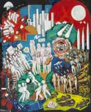 Queremos Amor, Gerra Não by Moussia Pinto Alves, 1970, acrílica sobre tela, offered Jun 2017