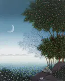 Roberto Feitosa, Paisagem, 1988, óleo sobre tela colado em madeira