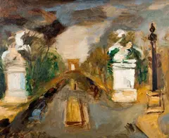 Emmanuel Mané-Katz, Avenida Champs-Élysées com Arco do Triunfo, óleo sobre tela