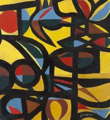 Trópico by Genaro de Carvalho, 1955, óleo sobre tecido colado em placa, offered Mar 2017