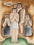 Vicente do Rego Monteiro, Batismo de Cristo, óleo sobre placa
