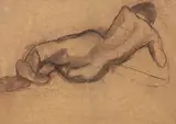 Figura Feminina de Costas by Antonio Gomide, carvão sobre papel, offered Mar 2017
