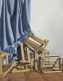 Miguel Nuñez, Rincon con Cajones, 2013, óleo sobre tela
