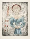 Massimo Campigli, Menina, litogravura sobre papel