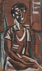 Figura Feminina by Renina Katz, 1947, guache sobre papel, offered Nov 2016