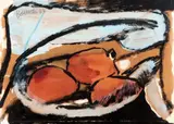Aldo Bonadei, Frutas, 1967, técnica mista sobre papel