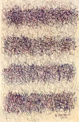 Sem Título by León Ferrari, 1976, bastão de cera sobre papel, offered Nov 2016