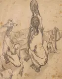 Série Cenas da Seca - Esperando na Chuva by Aldemir Martins, grafite sobre papel, offered Nov 2016