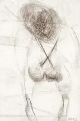 Lygia Clark, Figura, 1951, carvão sobre papel