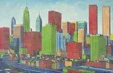 New York by Claudio Tozzi, 1983, acrílica sobre tela colado em madeira, offered Nov 2016
