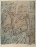Candido Portinari, Família, 1942, gravura a ponta-seca e aquarela sobre papel