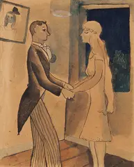 Casal by Ismael Nery, aquarela sobre papel, offered Nov 2016