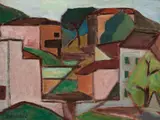 Casario com Paisagem by Aldo Bonadei, 1972, óleo sobre madeira, offered Nov 2016
