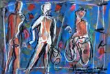 Iberê Camargo, Manequins com Bicicletas, Guache e lápis sobre papel