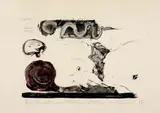 Nu Deitado by Guilherme Faria, 1974, técnica mista sobre papel, offered Nov 2016
