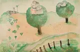 Cícero Dias, Sob a Árvore, litogravura sobre papel