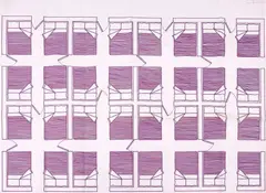 Camas by León Ferrari, 2007, heliografia sobre papel, offered Sep 2016