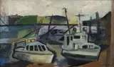 Barcos em Ubatuba by Aldo Bonadei, 1945, óleo sobre tela, offered Sep 2016