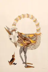 Avestruz by Gerda Brentani, 1962, nanquim e aquarela sobre papel, offered Sep 2016