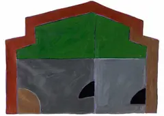 Sem Título by Leonilson, 1982, tinta acrílica, tinta metálica dourada e lápis de cor sobre papel, offered Jun 2016