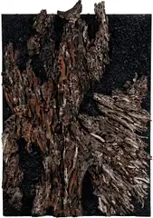 Mangue Vermelho de Nova Viçosa by Frans Krajcberg, 1990, madeira corroida pelo terredo e carvão sobre placa, offered Jun 2016