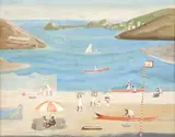Marinha com Pescadores by Fulvio Pennacchi, 1986, óleo sobre placa, offered Jun 2016