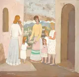 Visitação by Fulvio Pennacchi, 1984, óleo sobre placa, offered Jun 2016