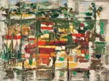Sem Título by Aloísio Sergio Magalhães, óleo sobre madeira, offered Jun 2016