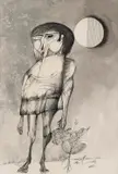 Menino com Carangueijos by Aldemir Martins, 1965, nanquim sobre papel, offered Mar 2016