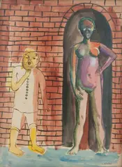 Sem Título by Carybé, nanquim e aquarela sobre tela, offered Mar 2016
