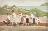Figuras Andando by Fulvio Pennacchi, 1985, óleo sobre placa, offered Mar 2016