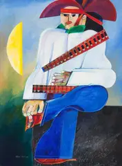 Cangaceiro by Aldemir Martins, 1980, acrilico sobre tela, offered Mar 2016