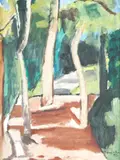 Paisagem by Aldo Bonadei, 1973, óleo sobre madeira, offered Mar 2016