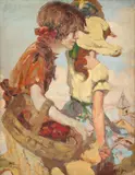 Alfredo Volpi, Meninas, óleo sobre cartão