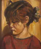 Alfredo Volpi, Menina, óleo sobre tela colado em duratex