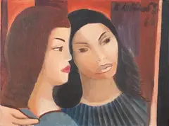 Di Cavalcanti, Duas Figuras, 1962, óleo sobre tela