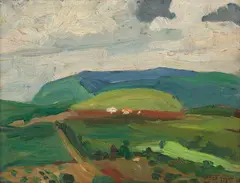Paisagem by E. P. Sigaud, 1916, óleo sobre madeira, offered Mar 2016