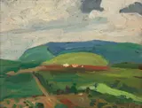 E. P. Sigaud, Paisagem, 1916, óleo sobre madeira